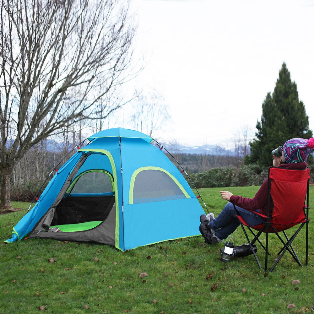 Cheap Goat Tents Outdoor Hexagonal 150D Oxford Cloth Double Person Light Hiking Tent B3 Mesh Double Layer Camping Mountaineer Backpack Tent   
